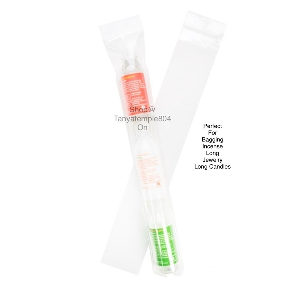 Crystal Clear Plastic Zip Bags with Vent Hole 2" x 12" 50 pack